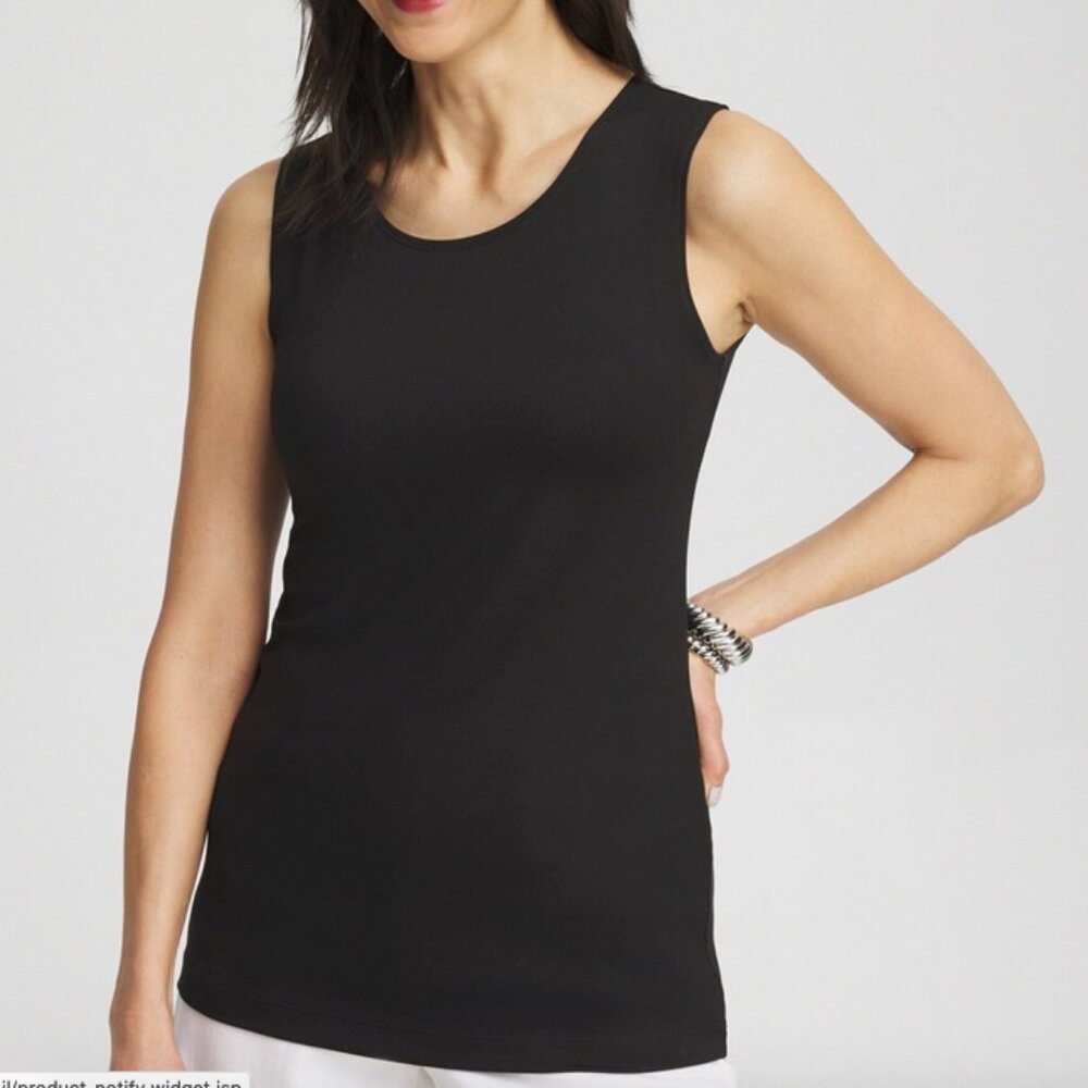 Chico's Travelers  Black Sleeveless Tank Top  3  Petite